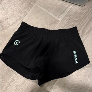 Virus Black Athletic Women's Shorts